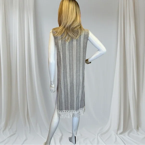 Zara Gray Pleated Sheath Midi Dress - Picture 3 of 9